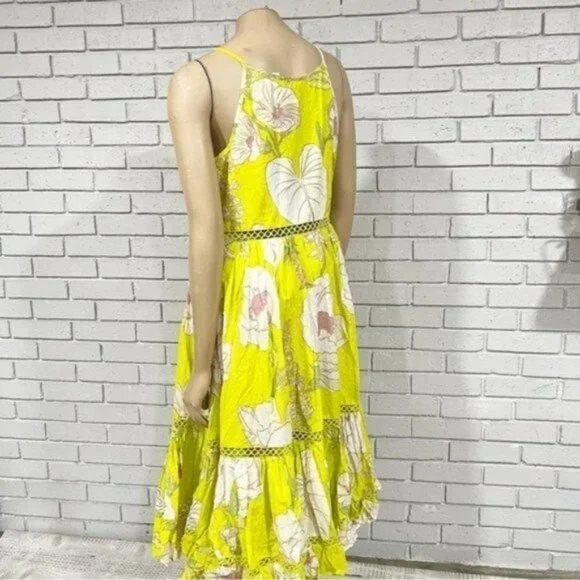 Farm Rio Women’s Neon Garden‎ Cotton Midi Dress - Size Small